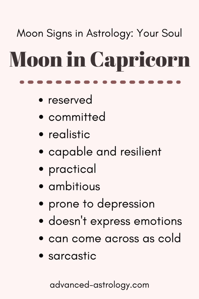 Moon in Capricorn Natal Personality Traits and Meaning in