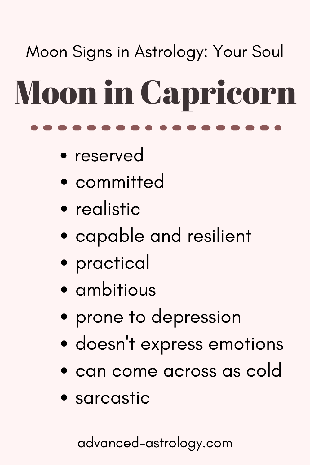 Moon in Capricorn Natal Personality Traits and Meaning in Astrology Astrology