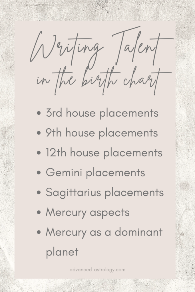 astrology placements for writers