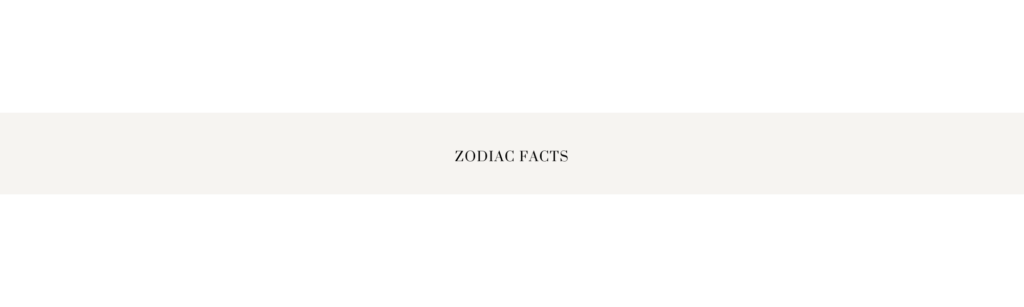 zodiac facts